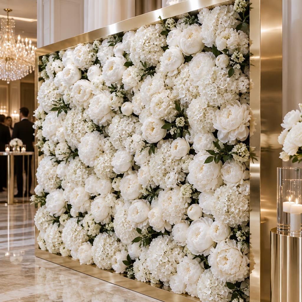 Ivory peony wall